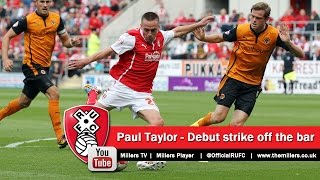 Paul Taylor comes close to a great goal on Rotherham United debut
