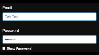 Show and Hide password with Toggle Button using HTML, CSS & JavaScript