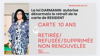 CARTE 10ANS SUPPRIMÉE, REFUSÉE, SI