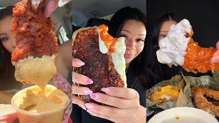 TIKTOK Mukbang Compilation | Dave's Hot Chicken, Chipotle, Wingstop, Chili's \u0026 More!