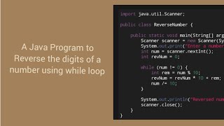 A Java Program to reverse the digits of a number using while loop #java #program #oop #viral