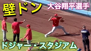 【ショウヘイがいた‼︎】壁ドン\u0026投球練習！【1番DH・大谷翔平選手】対ロサンゼルス・ドジャース第2戦@ドジャー・スタジアム7/8/2023 #大谷翔平  #ohtani  #エンジェルス