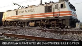 RARE GHAZIABAD WAP-5 WITH NO P-5 STICKERS hauling MANDUADIH EXPRESS