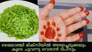 മൈലാഞ്ചി മിക്സിയിൽ അരച്ചെടുക്കുന്ന വിധം||home made mehandi using natural henna leaf