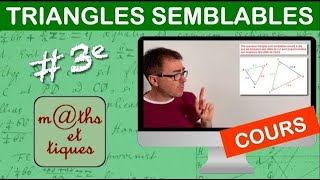 LE COURS : Triangles semblables - Troisième