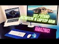 SIT N STAND SETUP,  VIOZON MONITOR N LAPTOP DUAL MOUNT,  2 IN 1