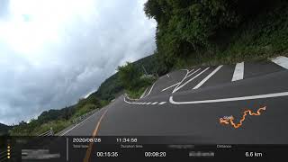 2020/08/28 国道120号椎坂峠(椎坂バイパス旧道)往復 GPS位置情報入 バイク車載動画