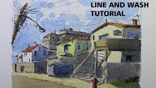 Line And Wash Watercolor Urban Sketching Style Easy And Fun by Nil Rocha
