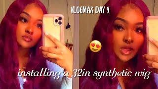 Organique Lace Front 32in Wig Install | HALO WAVE | vlogmas day 9