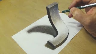 3d Letter J - Trick Art With Charcoal Pencil