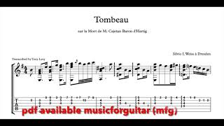 Tombeau sur la mort MCajetan dHartig - S L Weiss (Transcription)