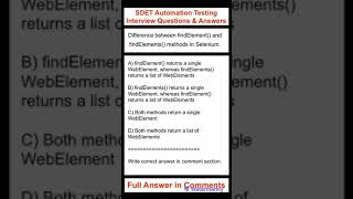 What is the difference between findElement() and findElements() methods in Selenium WebDriver?