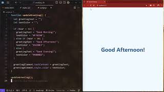 Create a Dynamic Greeting Using HTML, CSS, and JavaScript - RAIN SOUNDS / NO TALKING