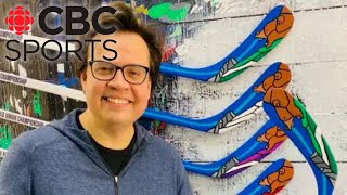 Cree artist hand-paints 150 sticks for World Junior Hockey Championship | CBC Sports