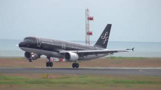 山口宇部空港 SFJ13 着陸 スターフライヤー 320 JA07MC 2016/08/26 142007