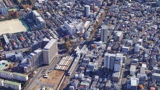 Google Earth　矢部駅（神奈川県）やべ　横浜線