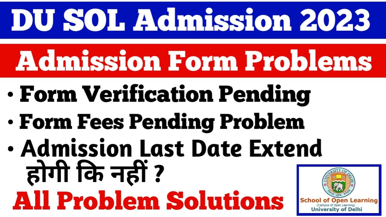 Sol New Admission 2023-24 Issue / Other Issue's / Payment Issue | Du ...