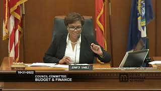 10/31/22 Council Committees: Budget & Finance