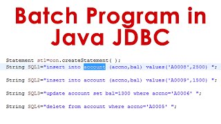 Batch Program in Java JDBC