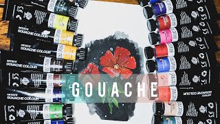 Trying out Gouache for the first time | Brustro Review | Swatch and Speed painting