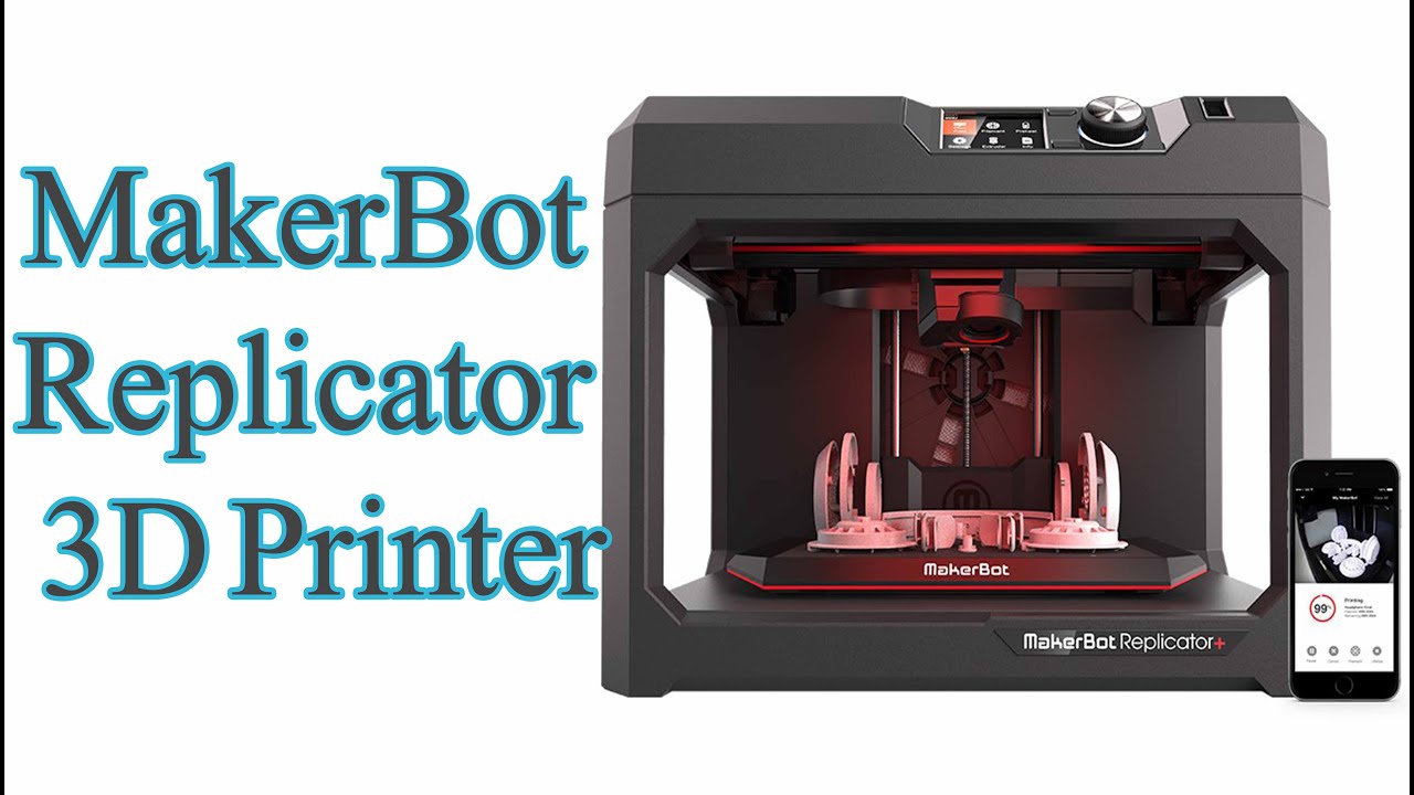 MakerBot Replicator + 3D Printer, With Swappable Smart Extruder+, Black ...