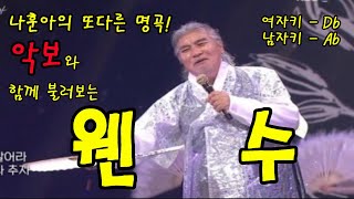 나훈아/웬수배우기/악보동영상으로배우기/여자키Db/남자Ab/대한민국어게인