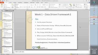 QTP Training Day 01 VB Scripting Descriptive Programming Frameworks