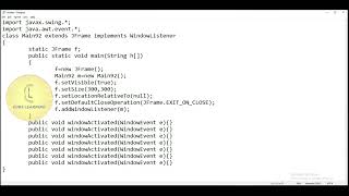 Java | Swing package 'WindowListener' | CodeLearning