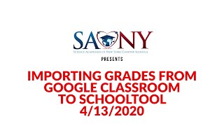 Importing Grades from Google Classroom to Schooltool on April 13, 2020