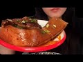 Eating braised pork belly with spicy noodle, Chew​ Sound