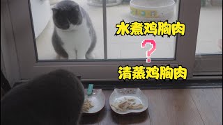 【猫饭食谱】猫咪喜欢水煮鸡胸肉还是清蒸？