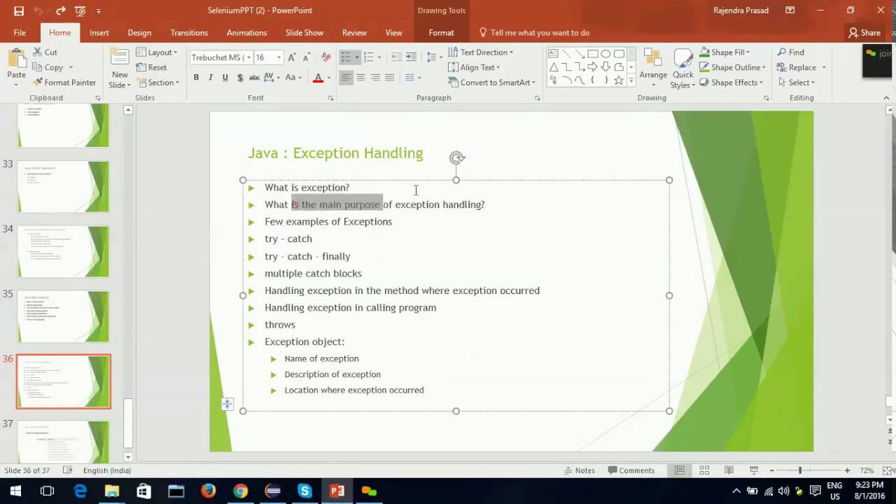 Java Class9 Exceptionhandling Youtube