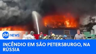 Um incêndio atinge um depósito de petróleo, na Rússia | #SBTNewsnaTV(04/09/23)