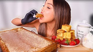 HUGE RAW HONEYCOMB 먹방 MUKBANG 꿀 ASMR FOODS