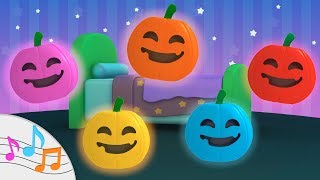 🎃 Pumpkin song! 🎃 Five little jumping on the bed | Nursery rhymes for kids