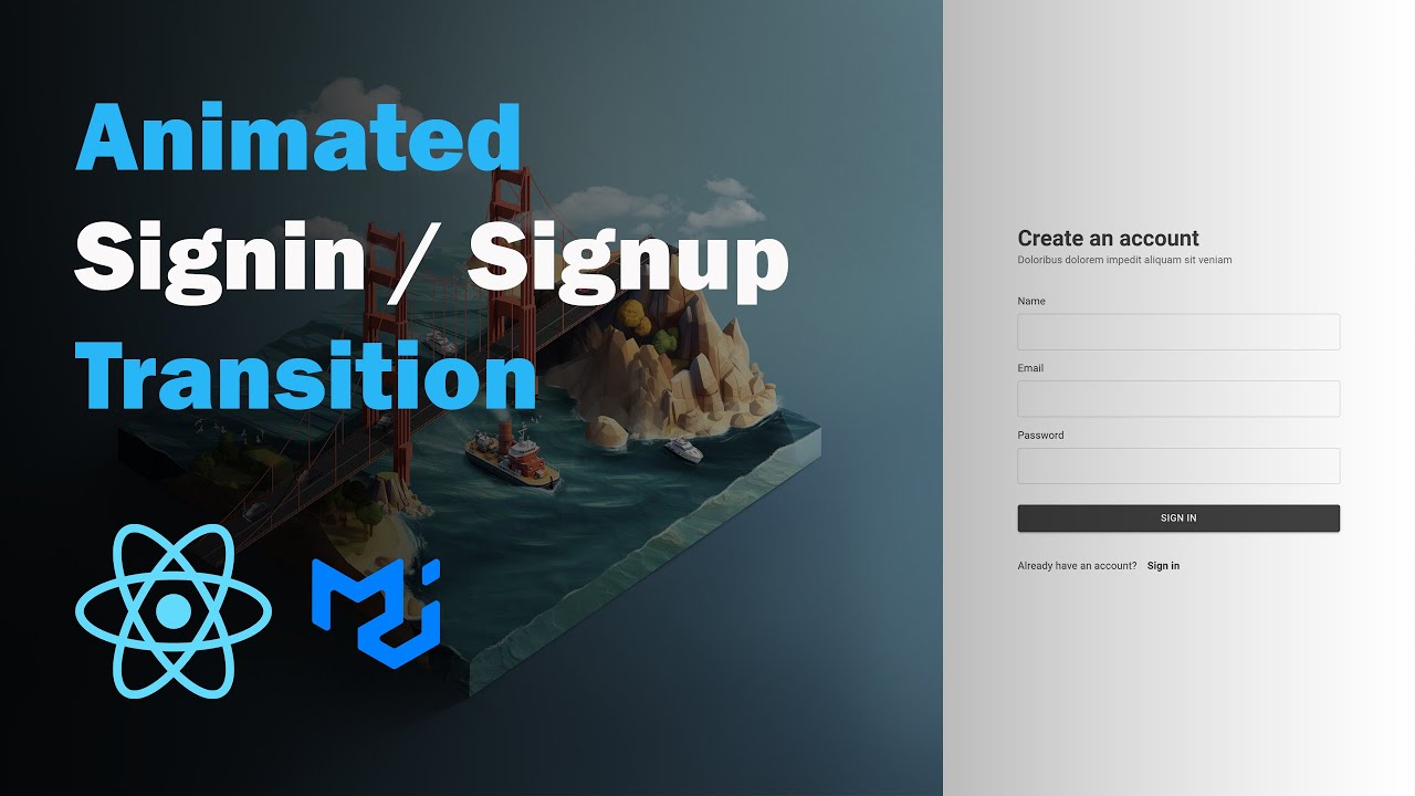 React Animated Signin Signup React Login Register Page Youtube