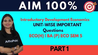 Important Questions | Introductory Development Economics | Eco(H) Sem 5 | Eco Major | Minor | BA(P)