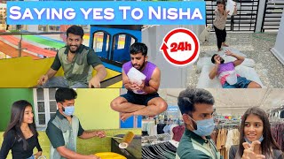 Finally Saying Yes To Nisha For 24 Hours 😅| #nikhilnisha | Nikhil Nisha Vlogs