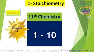 11th Chemistry, Chapter 1, Stoichiometry, Question# 1 to 10, MCQ's