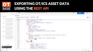 Exporting OT/ICS asset data using the REST API of OTbase