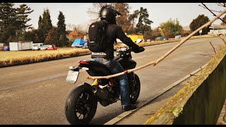 Ducati hypermotard Akrapovic exhaust fly by sound