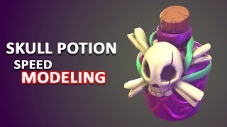 Autodesk Maya 2018 - Skull Potion Speed Modeling