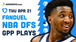 Top 5 DraftKings NBA Picks Today | Contrarian FanDuel NBA DFS GPP Picks Thursday 4/21/22