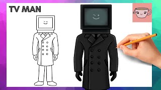 How To Draw TV Man - Skibidi Toilet | Easy Step By Step Drawing Tutorial