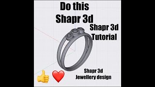 Shapr 3d tutorial | Three stone ring in Shapr 3d | jewellery design tutorial in Shapr 3d