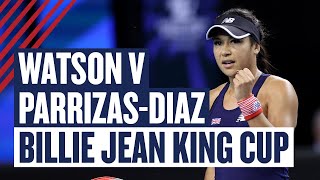 Highlights - Heather Watson vs Parrizas-Diaz | GB vs Spain | Billie Jean King Cup Finals 2022 | LTA