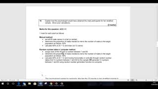 A Level AQA Psychology: stratified sample