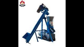 SKJ2-250B Flat Die Wood Pellet Machine--Power 15KW--Capacity 100-300 Kg/Hour--Home Heating--USD$2800