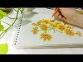 drawing lewisia cotyledon with colored pencils ｜flower