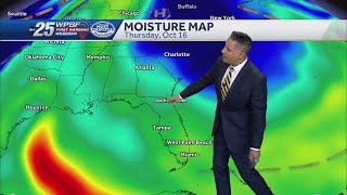 Ocean breeze continues with an isolated shower
